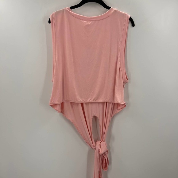 Fabletics Marissa Tie Up Tank Wrap Blouse Athleisure Light Pink NWT Plus 2XL - Picture 2 of 6